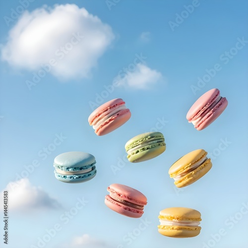 Wallpaper Mural Floating Macarons Against a Blue Sky Torontodigital.ca