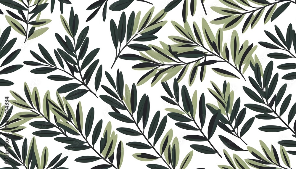 Seamless Pattern of Dark Green Leaves Seamless Pattern of Dark Green Leaves