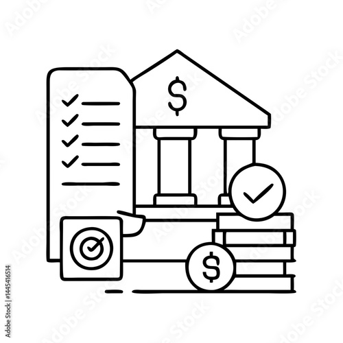 loan collateral evaluation icon, loan collateral evaluation line art - simple line art of loan collateral evaluation, perfect for loan collateral evaluation logos and icons