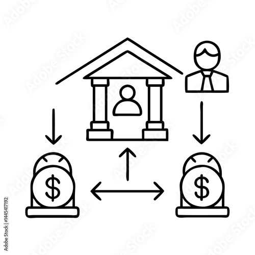 loan restructure icon, loan restructure line art - simple line art of loan restructure, perfect for loan restructure logos and icons