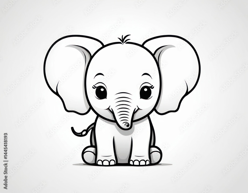 Naklejka premium Cute Baby Elephant