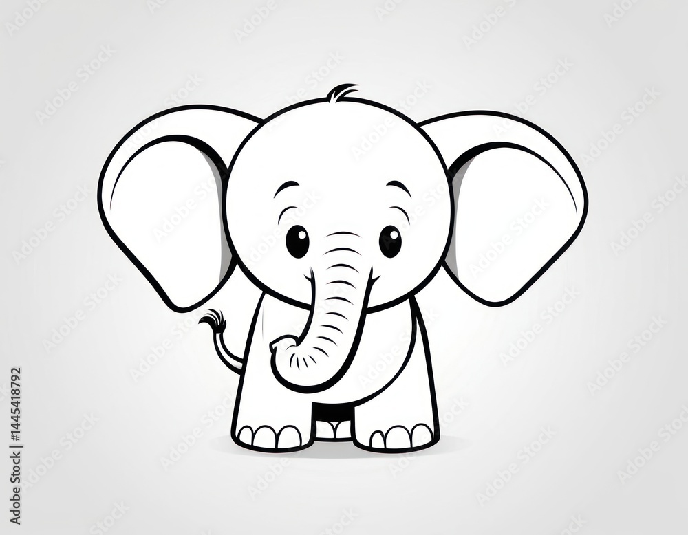 Fototapeta premium Cute Cartoon Elephant