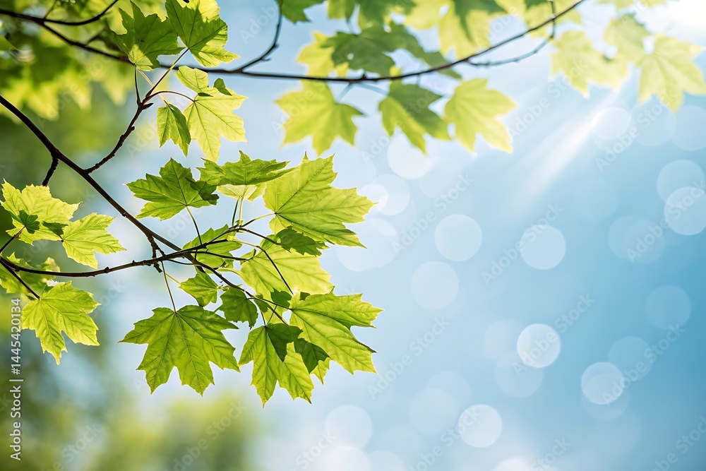 Lush green leaves in a bright blur background nature photography outdoor perspective Lush green leaves in a bright blur background nature photography outdoor perspective