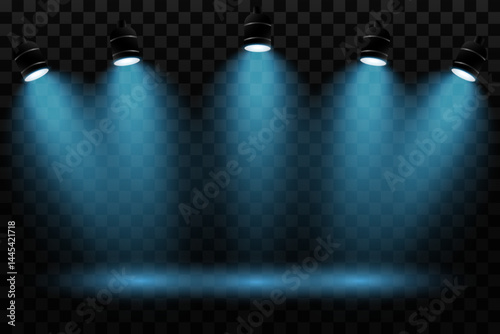 Spotlight. Light effect. Bright spotlight lighting. Vector light sources. Vector EPS 10.