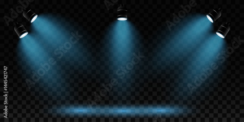 Spotlight. Light effect. Bright spotlight lighting. Vector light sources. Vector EPS 10.