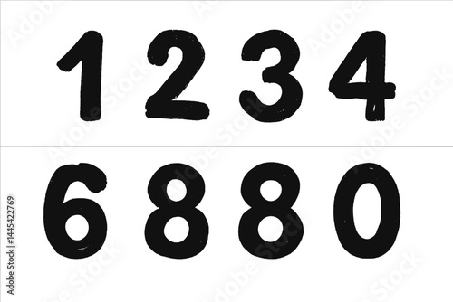 Bold vector icon featuring black numbers arranged in sequence for design and illustration purposes