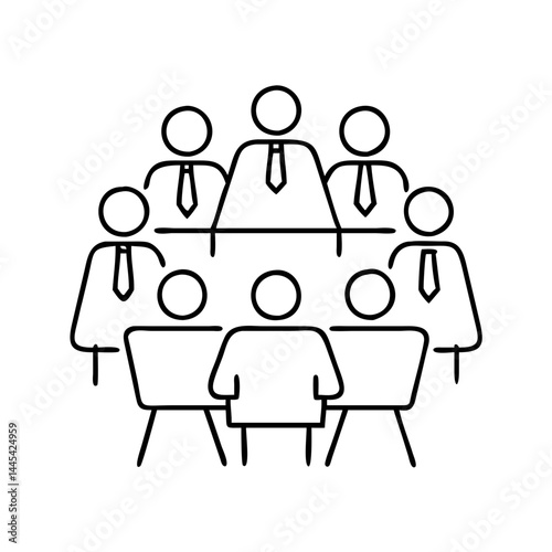 meeting icon, meeting line art - simple line art of meeting, perfect for meeting logos and icons