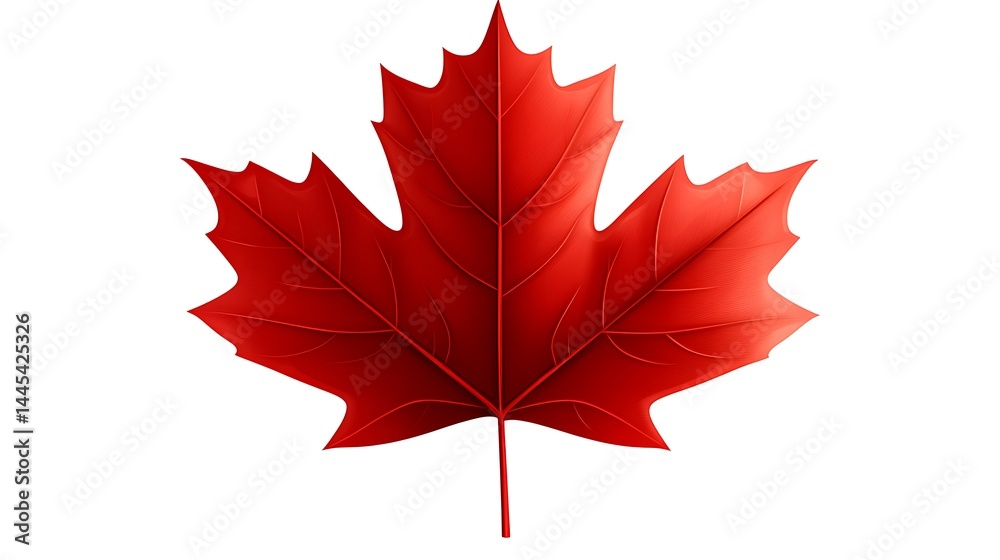 Naklejka premium Vivid red leaf isolated on white background for design elements