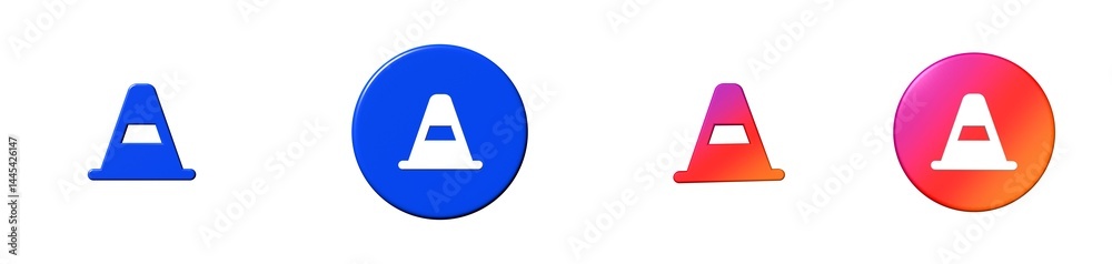 traffic cone phosphor 3D icon traffic cone phosphor 3D icon