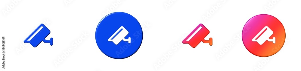 security camera phosphor 3D icon security camera phosphor 3D icon