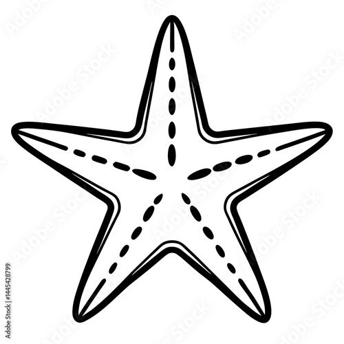 Starfish Silhouette Line Ar