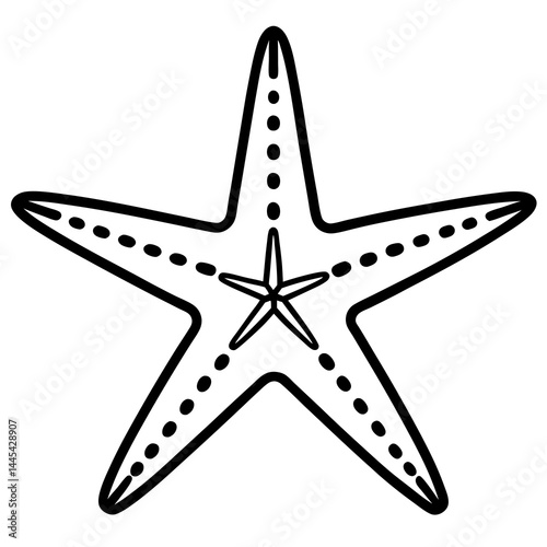Starfish Silhouette Line Ar