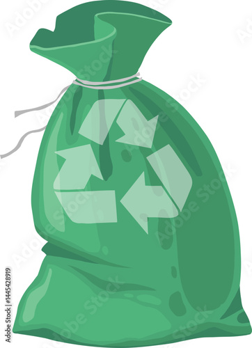 Realistic separate trash. 3D plastic sack waste bag for util kitchen garbage, utility separators eco collect recycle environment rubbish handles package, vector illustration. Bin rubbish waste