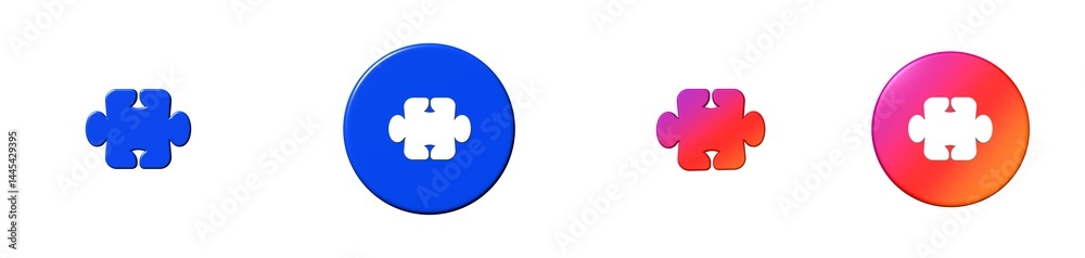 puzzle bootstrap 3D icon puzzle bootstrap 3D icon