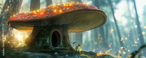 Wallpaper Mural Enchanting mushroom house in a mystical forest. Torontodigital.ca