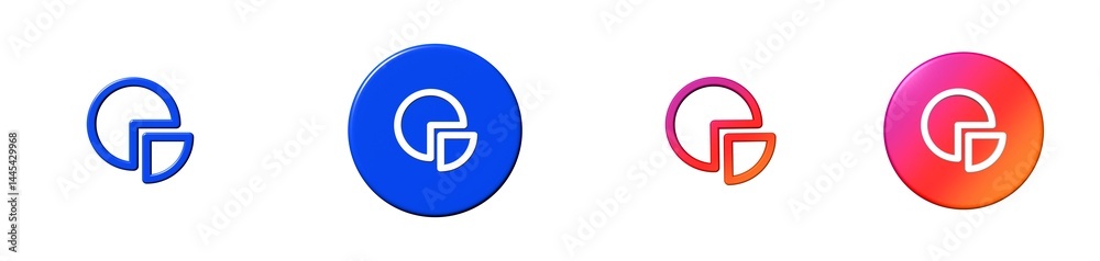 pie chart ecommerce set 3D icon pie chart ecommerce set 3D icon
