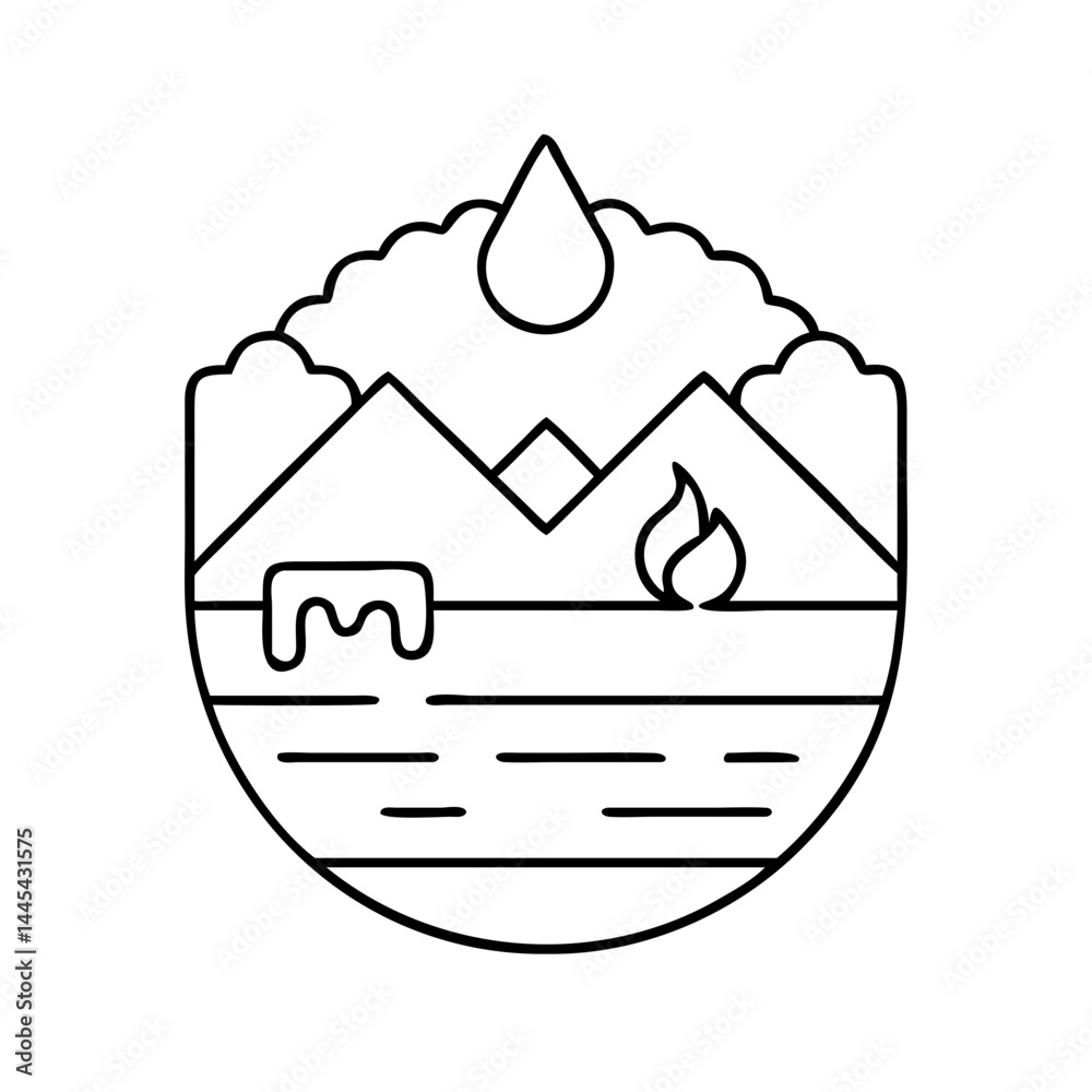 Obraz premium oil sands icon, oil sands line art - simple line art of oil sands, perfect for oil sands logos and icons