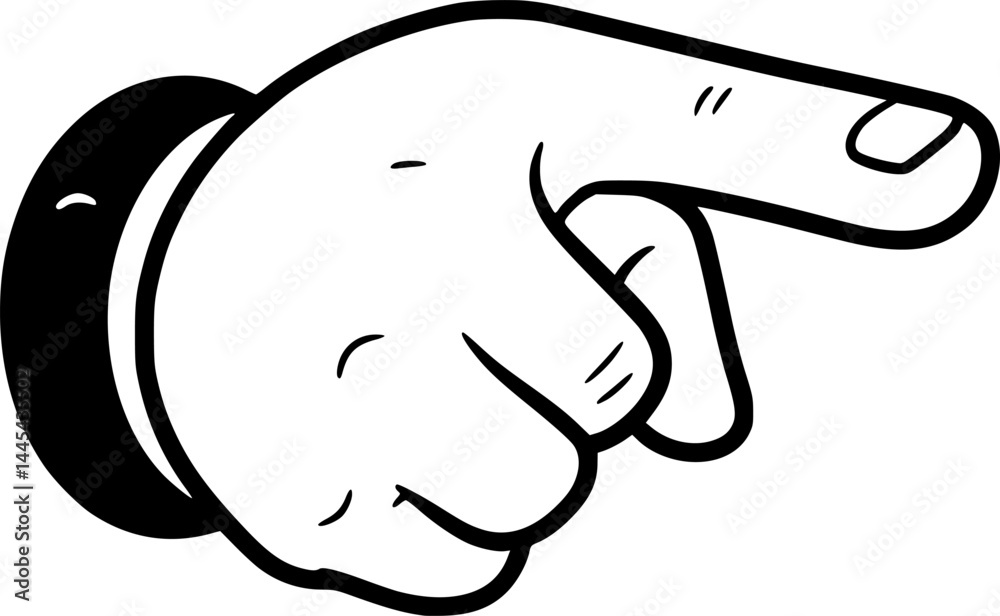 Obraz premium A hand pointing finger at you cartoon illustration, Want You Pointing Front Uncle Sam Need Finger Hand. A hand pointing a finger in a direction sign. Wearing a business suit in a vintage antique