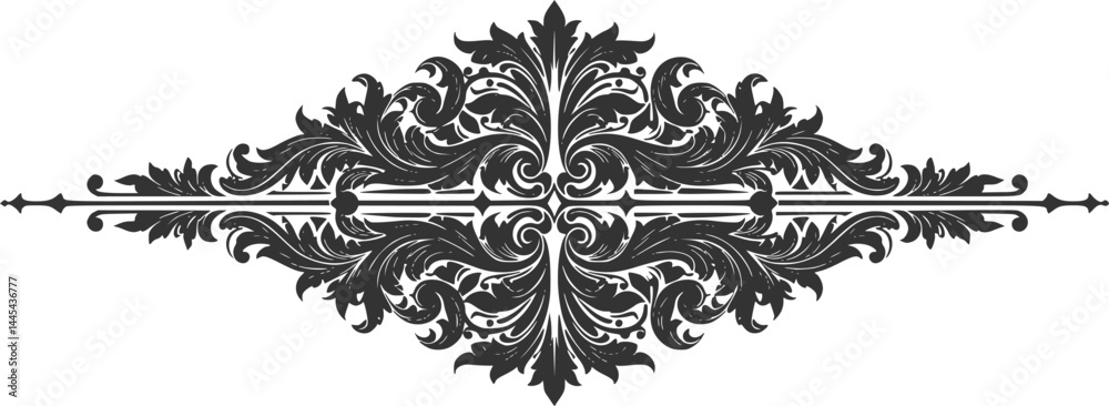 Filigree Heraldic Heraldry Pattern Band Vine. vector