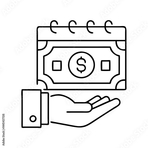 payday loan icon, payday loan line art - simple line art of payday loan, perfect for payday loan logos and icons