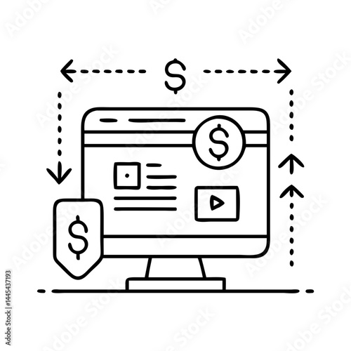 payment gateway icon, payment gateway line art - simple line art of payment gateway, perfect for payment gateway logos and icons