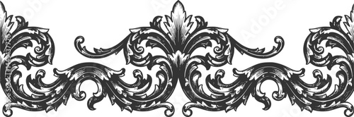 Filigree Heraldic Heraldry Pattern Band Vine. vector