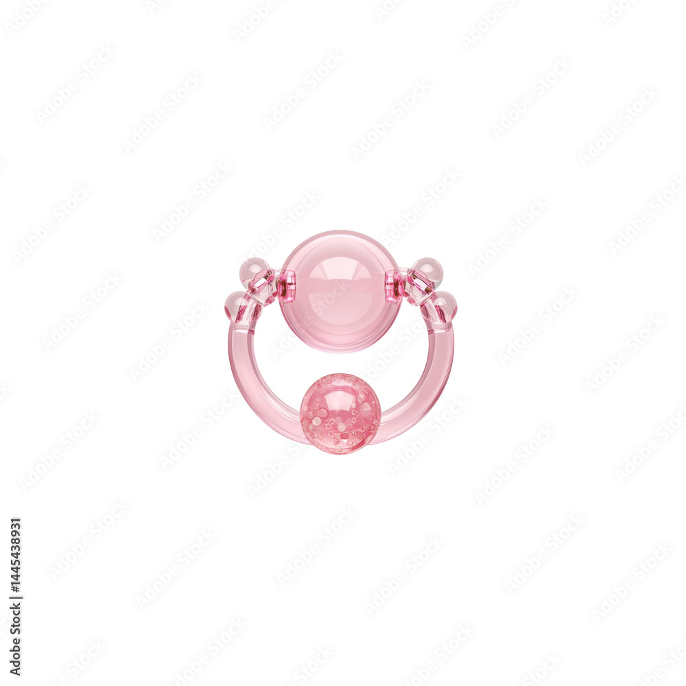 Fototapeta premium Pink Acrylic Double Ball Ring - Captive Bead Ring Jewelry