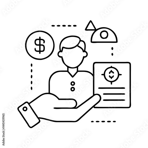 personal loan icon, personal loan line art - simple line art of personal loan, perfect for personal loan logos and icons