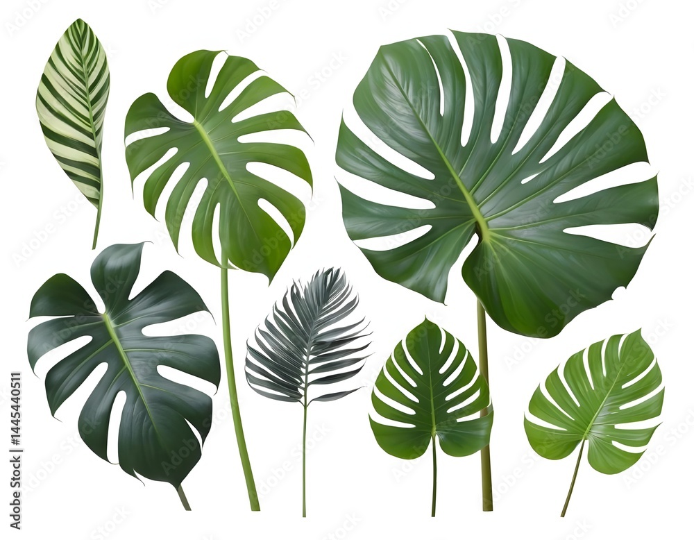 Fototapeta premium Tropical Monstera Leaves Collection