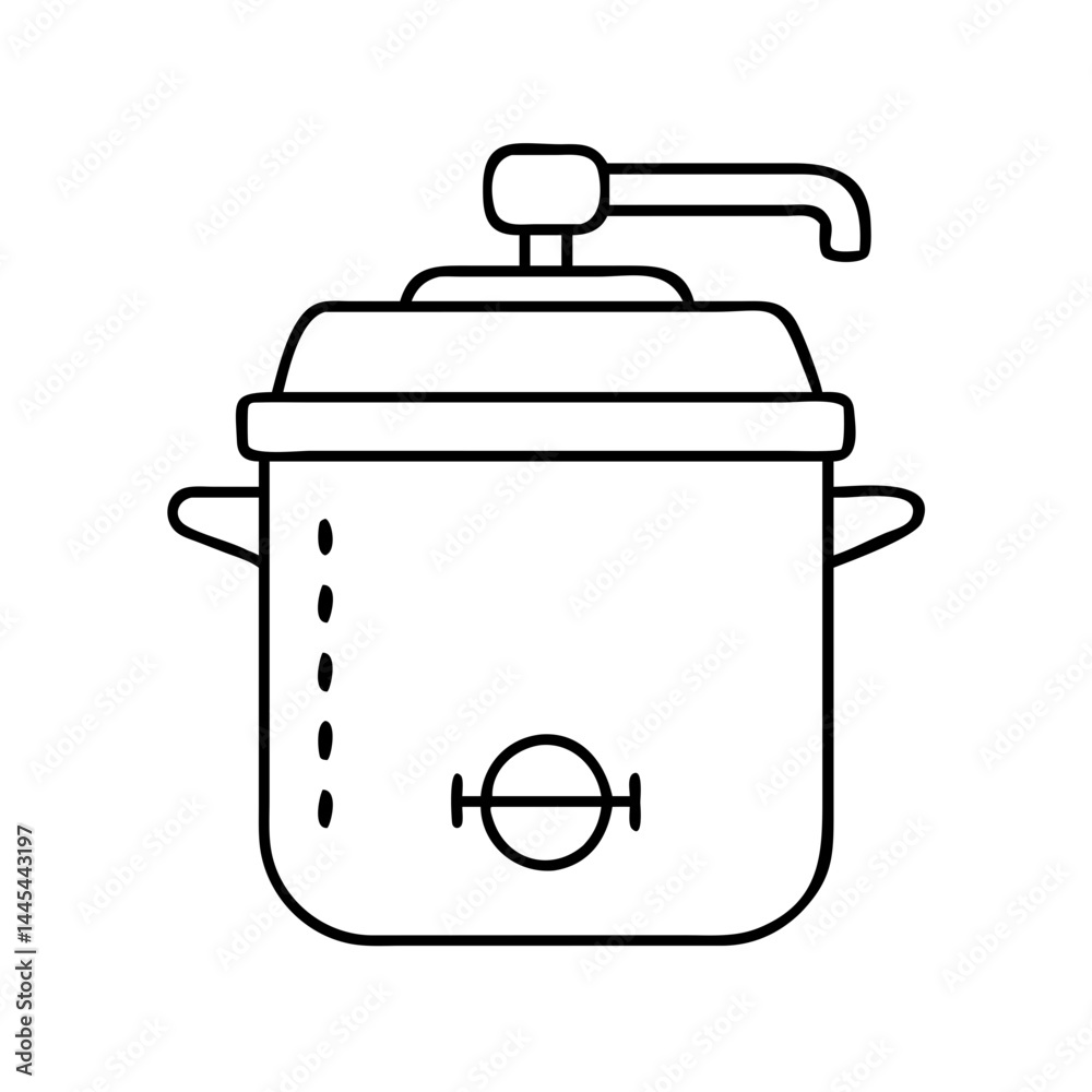 Obraz premium pressure cooker icon, pressure cooker line art - simple line art of pressure cooker, perfect for pressure cooker logos and icons