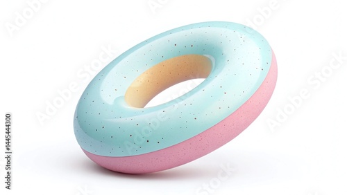 Minimalistic 3D Donut in Pastel Colors Floating on Clean Background