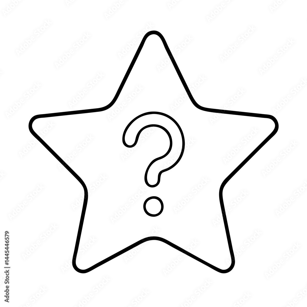 Obraz premium question mark in a star icon, question mark in a star line art - simple line art of question mark in a star, perfect for question mark in a star logos and icons