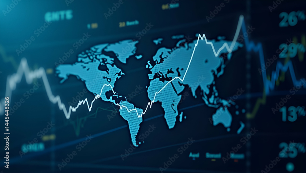 International Business Forum: Analyzing World Trade Pressures Amidst Global Exchange Rate Trends & Commodity Price Charts - Photo Stock Concept with Left Space International Business Forum: Analyzing World Trade Pressures Amidst Global Exchange Rate Trends & Commodity Price Charts - Photo Stock Concept with Left Space