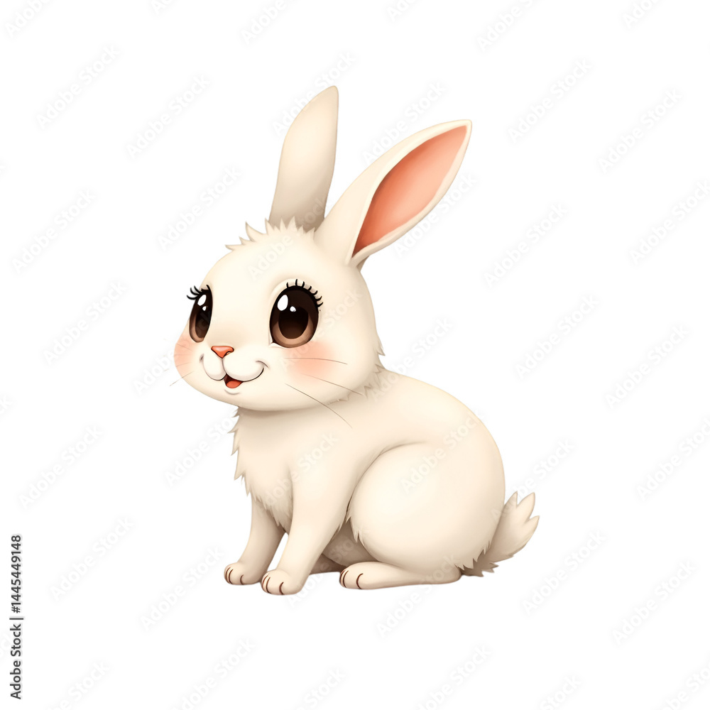 Obraz premium white rabbit on white background