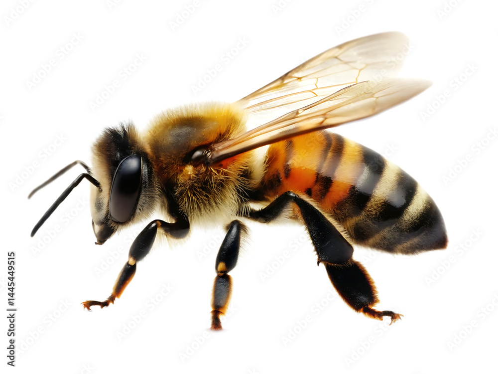 honey bee walking isolated on white background PNG honey bee walking isolated on white background PNG