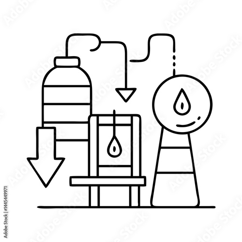 refining process icon, refining process line art - simple line art of refining process, perfect for refining process logos and icons