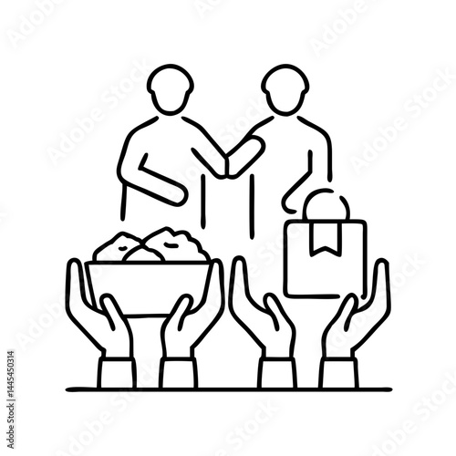relief work icon, relief work line art - simple line art of relief work, perfect for relief work logos and icons