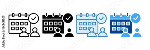 Meeting Scheduler Icon Set Multiple Style Collection