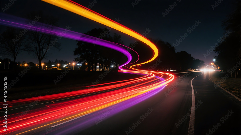 Fototapeta premium night traffic in city