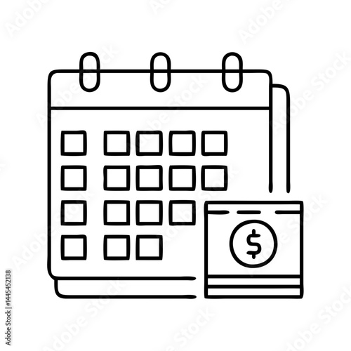 repayment schedule icon, repayment schedule line art - simple line art of repayment schedule, perfect for repayment schedule logos and icons