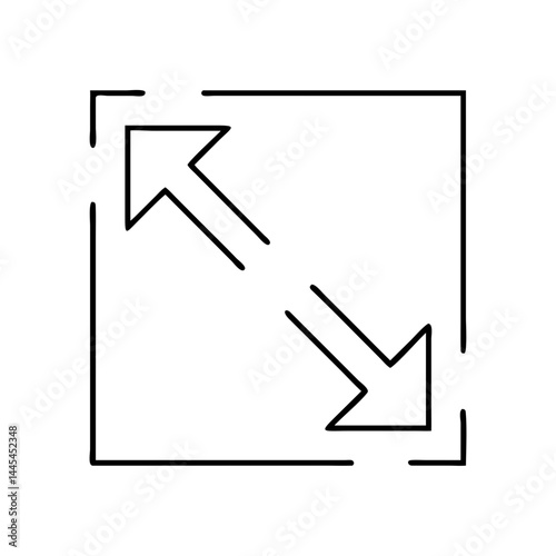 resize icon, resize line art - simple line art of resize, perfect for resize logos and icons