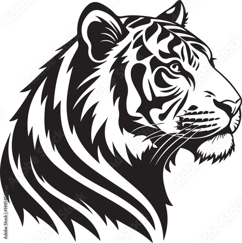 A silhouette tiger vector