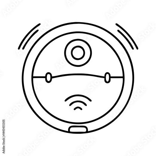 robot vacuum cleaner icon, robot vacuum cleaner line art - simple line art of robot vacuum cleaner, perfect for robot vacuum cleaner logos and icons