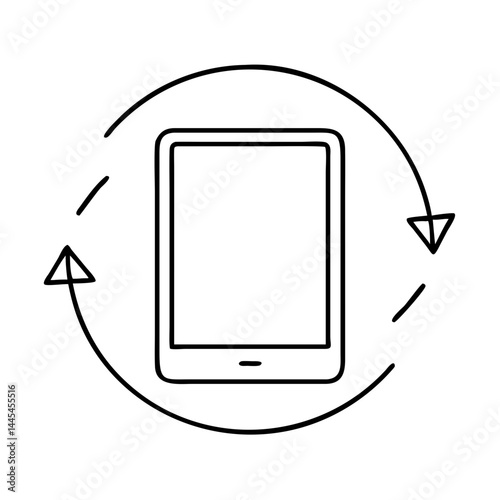 rotate icon, rotate line art - simple line art of rotate, perfect for rotate logos and icons