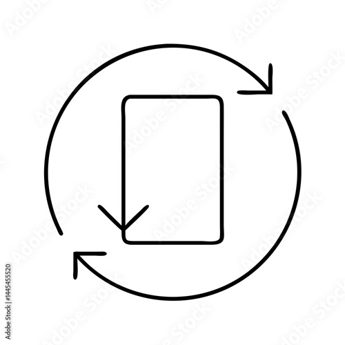 rotate icon, rotate line art - simple line art of rotate, perfect for rotate logos and icons