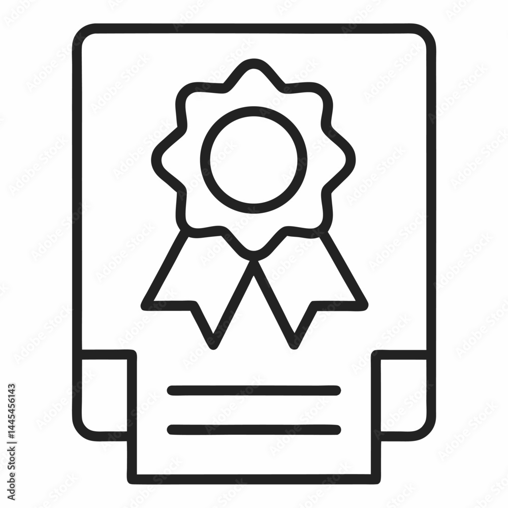 Business Certification icon on white background Business Certification icon on white background
