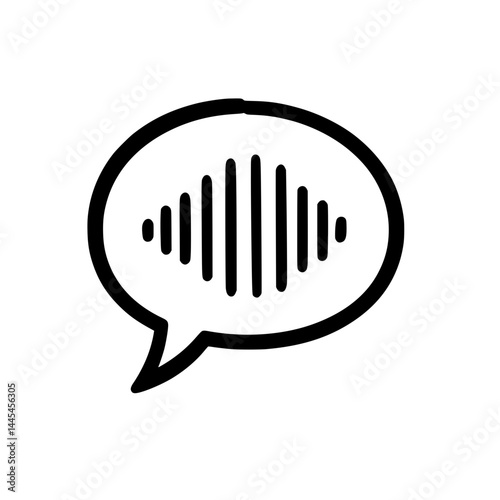 Speech bubble with audio wave icon illustration