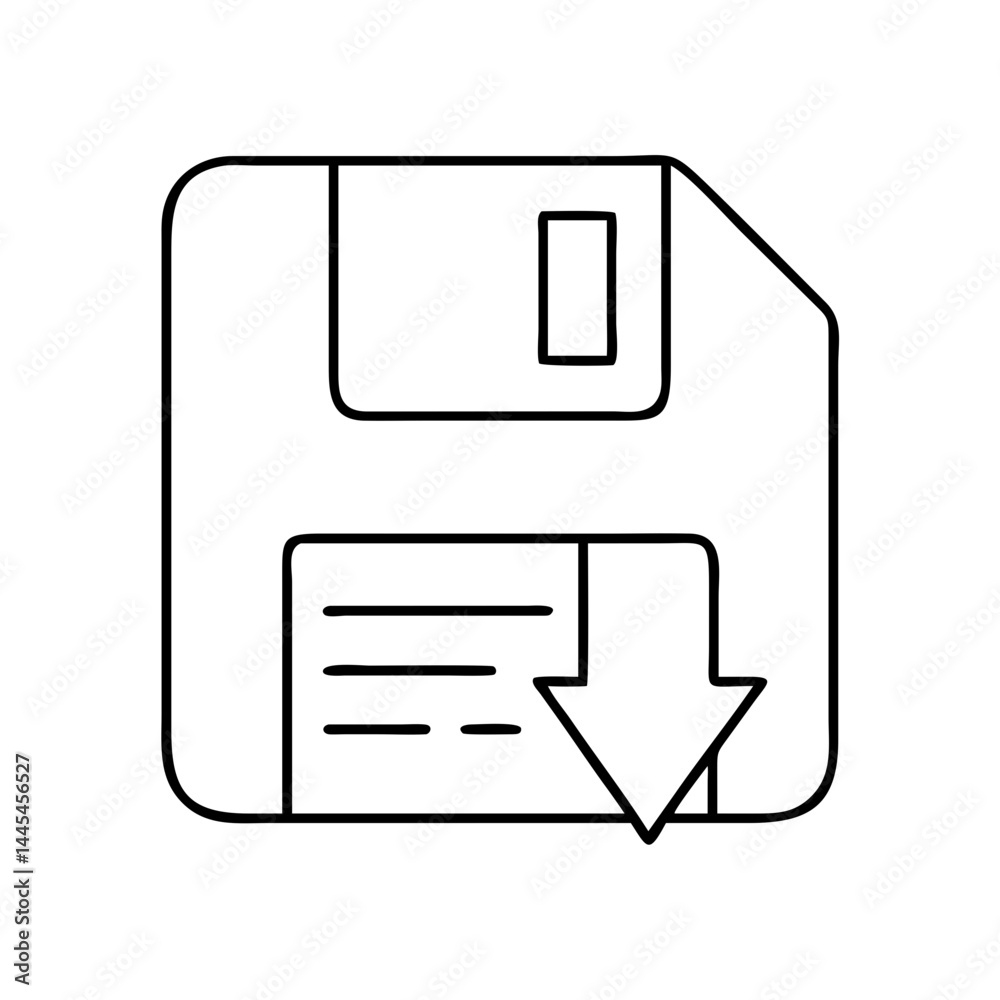 save icon, save line art - simple line art of save, perfect for save logos and icons