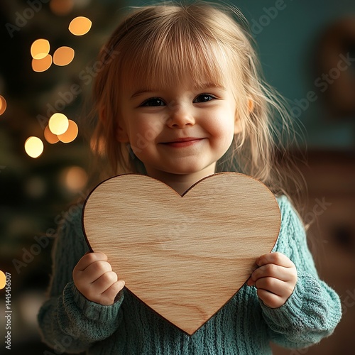 Wallpaper Mural Cute child holding a heart-shaped sign with blank space for copy, ideal for messages, love notes, or campaigns, on clean background.

 Torontodigital.ca
