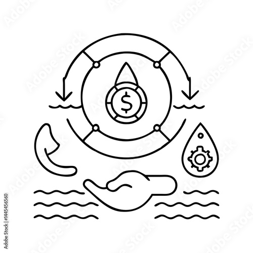 save the ocean icon, save the ocean line art - simple line art of save the ocean, perfect for save the ocean logos and icons